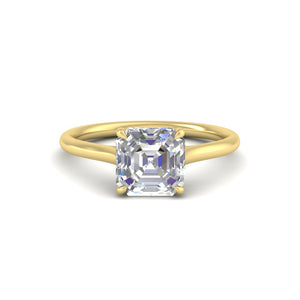 Asscher Cut Cathedral Solitaire Engagement Ring