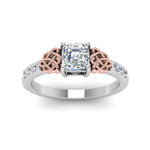 Load image into Gallery viewer, asscher-cut-celtic-diamond-ring-in-14K-white-gold-FDENS2255ASRANGLE5-NL-WG
