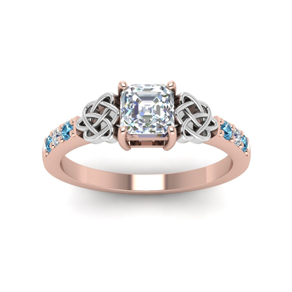 asscher-cut-celtic-diamond-ring-with-blue-topaz-in-14K-rose-gold-FDENS2255ASRGICBLTOANGLE5-NL-RG