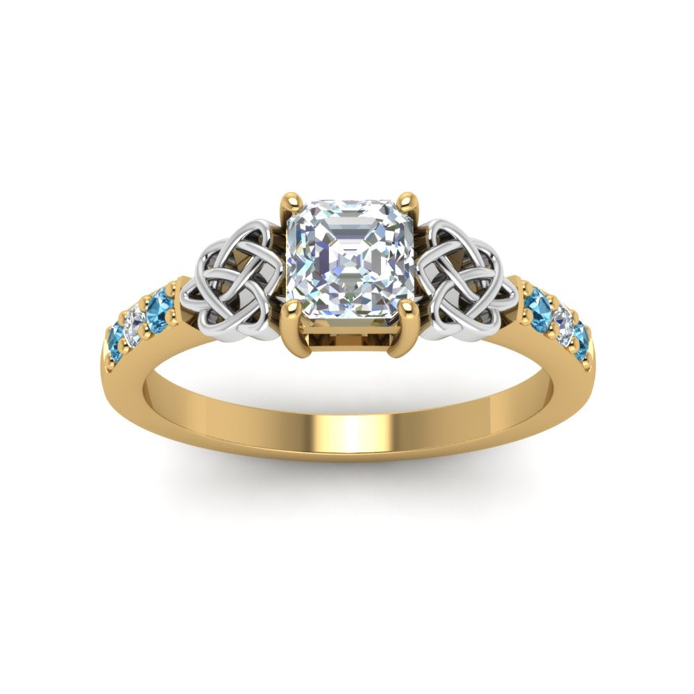 asscher-cut-celtic-diamond-ring-with-blue-topaz-in-14K-yellow-gold-FDENS2255ASRGICBLTOANGLE5-NL-YG