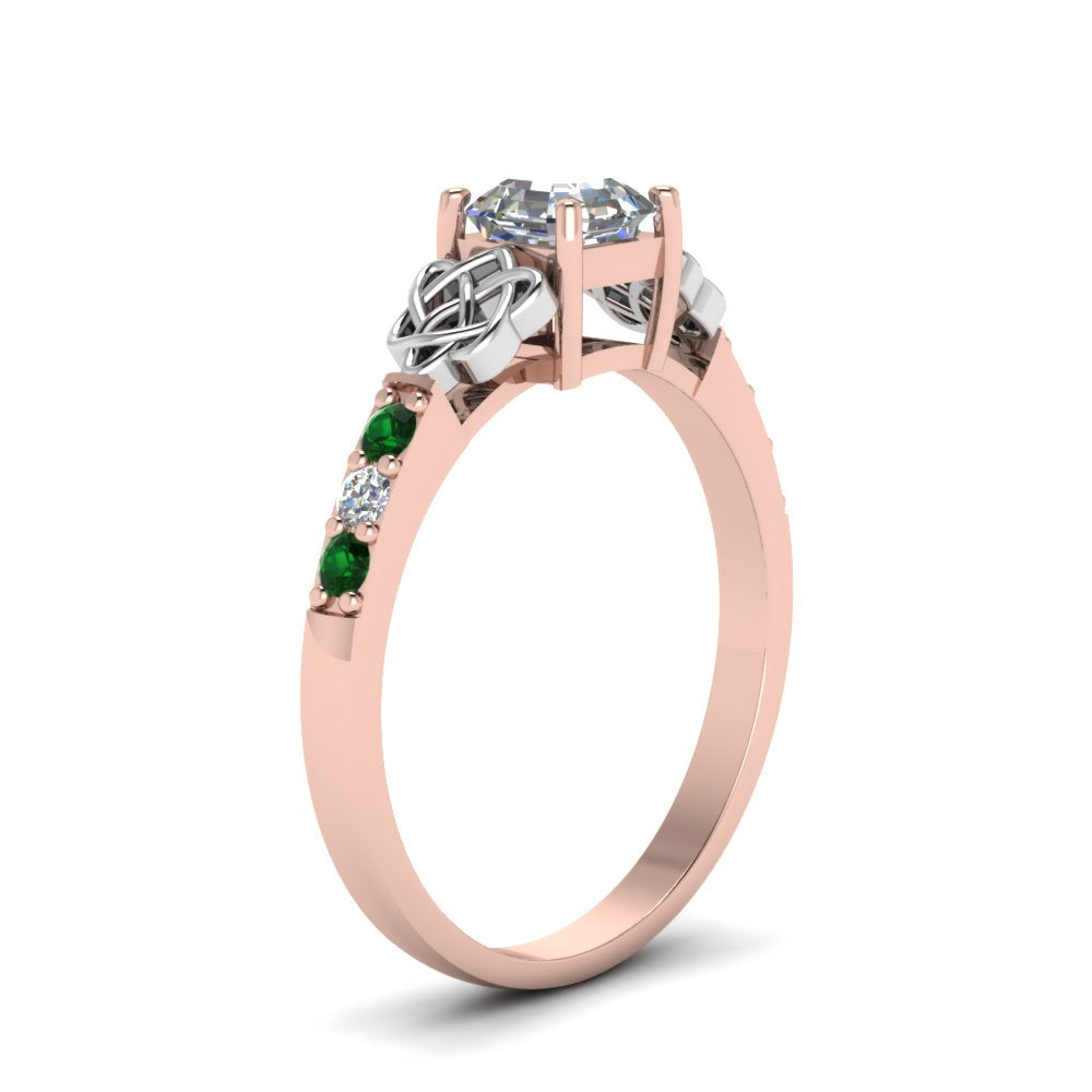 asscher-cut-celtic-diamond-ring-with-emerald-in-14K-rose-gold-FDENS2255ASRGEMGRANGLE2-NL-RG