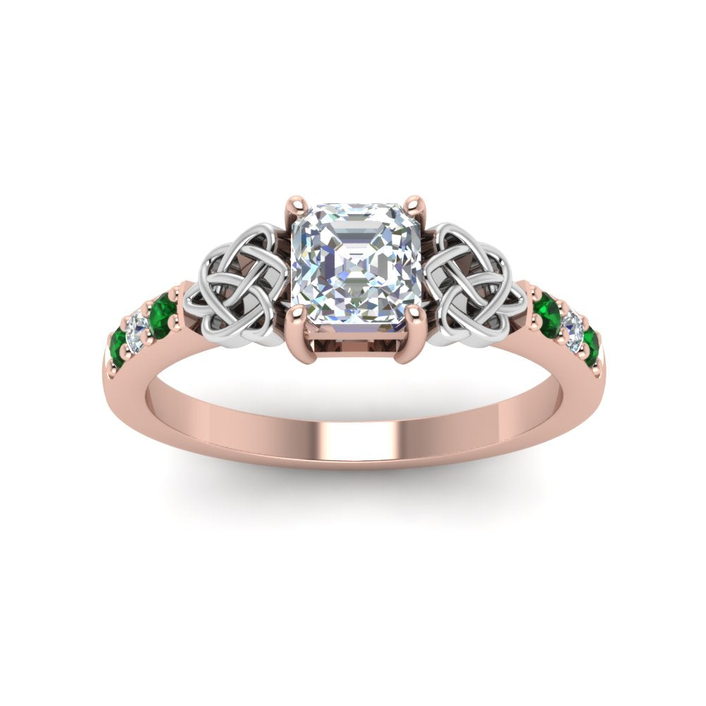asscher-cut-celtic-diamond-ring-with-emerald-in-14K-rose-gold-FDENS2255ASRGEMGRANGLE5-NL-RG