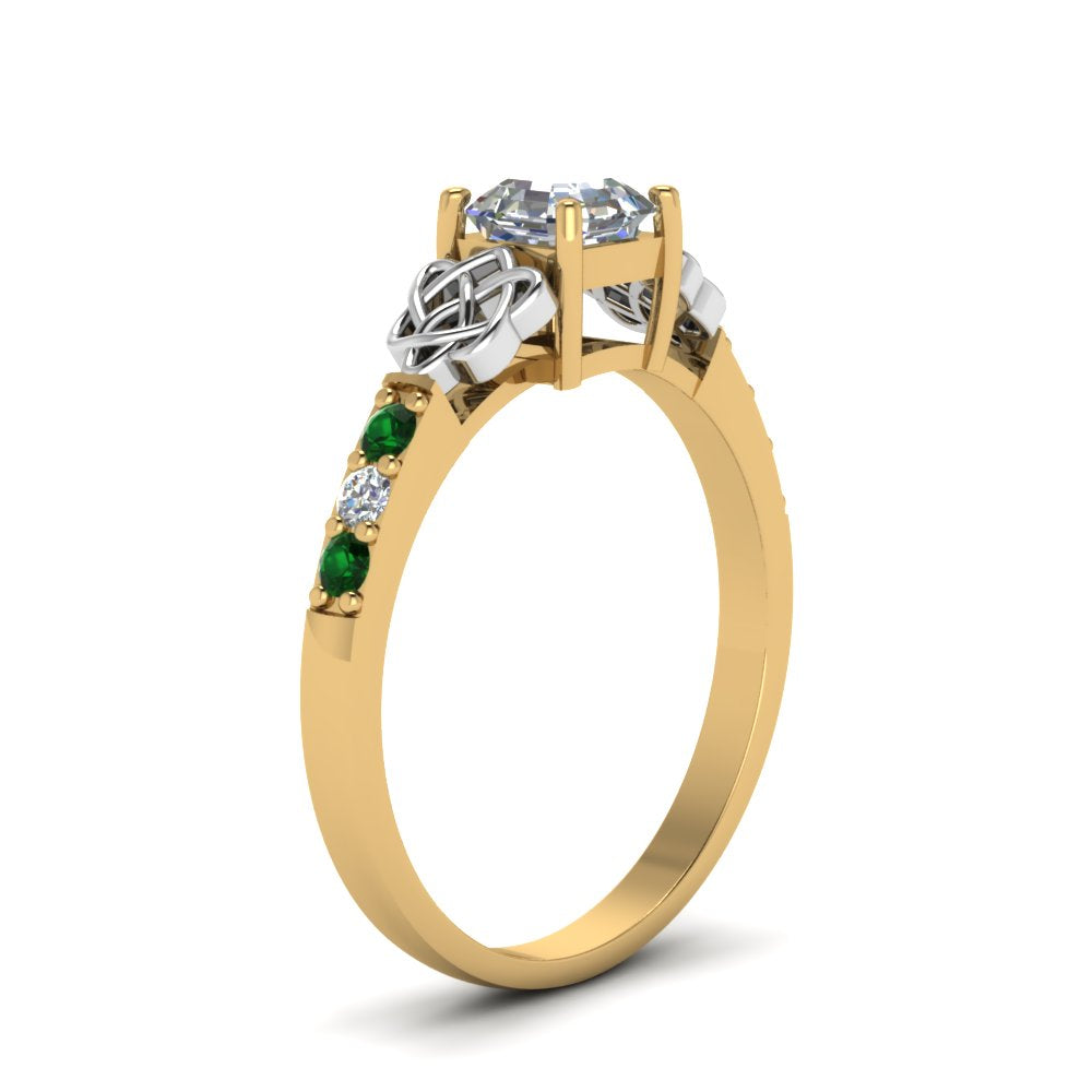 asscher-cut-celtic-diamond-ring-with-emerald-in-14K-yellow-gold-FDENS2255ASRGEMGRANGLE2-NL-YG