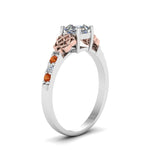 Load image into Gallery viewer, asscher-cut-celtic-diamond-ring-with-orange-sapphire-in-14K-white-gold-FDENS2255ASRGSAORANGLE2-NL-WG
