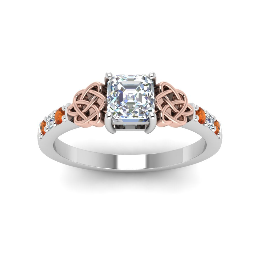 asscher-cut-celtic-diamond-ring-with-orange-sapphire-in-14K-white-gold-FDENS2255ASRGSAORANGLE5-NL-WG