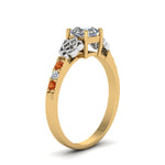 Load image into Gallery viewer, asscher-cut-celtic-diamond-ring-with-orange-sapphire-in-14K-yellow-gold-FDENS2255ASRGSAORANGLE2-NL-YG
