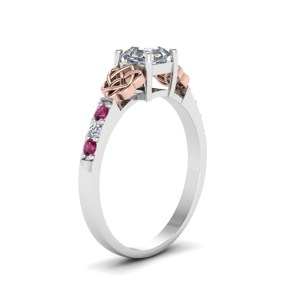 asscher-cut-celtic-diamond-ring-with-pink-sapphire-in-14K-white-gold-FDENS2255ASRGSADRPIANGLE2-NL-WG