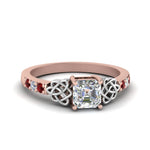 Load image into Gallery viewer, asscher-cut-celtic-diamond-ring-with-ruby-in-14K-rose-gold-FDENS2255ASRGRUDR-NL-RG

