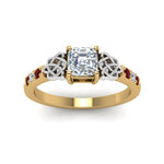Load image into Gallery viewer, asscher-cut-celtic-diamond-ring-with-ruby-in-14K-yellow-gold-FDENS2255ASRGRUDRANGLE5-NL-YG
