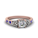 Load image into Gallery viewer, asscher-cut-celtic-diamond-ring-with-sapphire-in-14K-rose-gold-FDENS2255ASRGSABL-NL-RG

