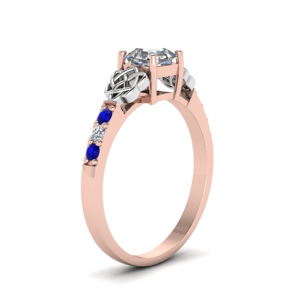 asscher-cut-celtic-diamond-ring-with-sapphire-in-14K-rose-gold-FDENS2255ASRGSABLANGLE2-NL-RG
