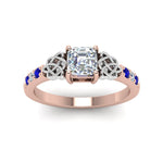 Load image into Gallery viewer, asscher-cut-celtic-diamond-ring-with-sapphire-in-14K-rose-gold-FDENS2255ASRGSABLANGLE5-NL-RG
