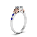 Load image into Gallery viewer, asscher-cut-celtic-diamond-ring-with-sapphire-in-14K-white-gold-FDENS2255ASRGSABLANGLE2-NL-WG

