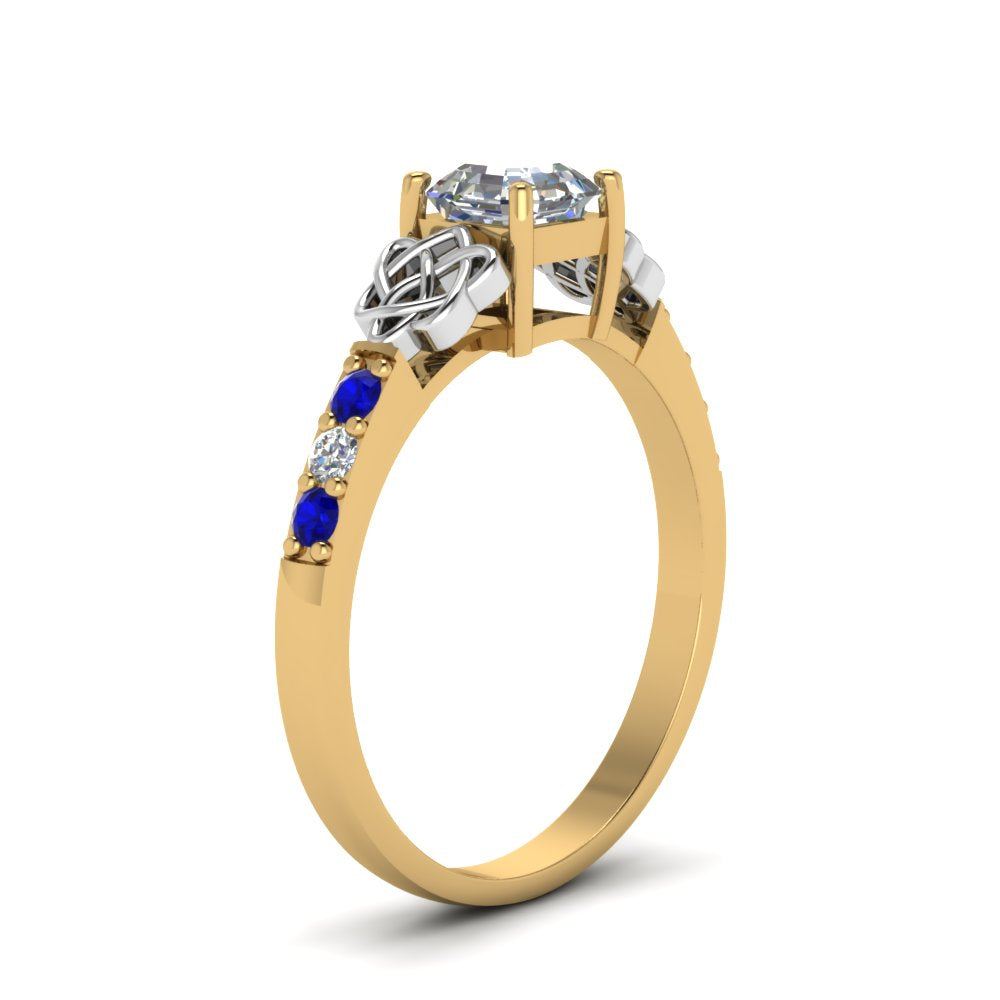 asscher-cut-celtic-diamond-ring-with-sapphire-in-14K-yellow-gold-FDENS2255ASRGSABLANGLE2-NL-YG