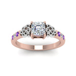 Load image into Gallery viewer, asscher-cut-celtic-diamond-ring-with-violac-topaz-in-14K-rose-gold-FDENS2255ASRGVITOANGLE5-NL-RG
