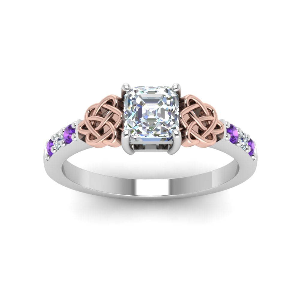 asscher-cut-celtic-diamond-ring-with-violac-topaz-in-14K-white-gold-FDENS2255ASRGVITOANGLE5-NL-WG