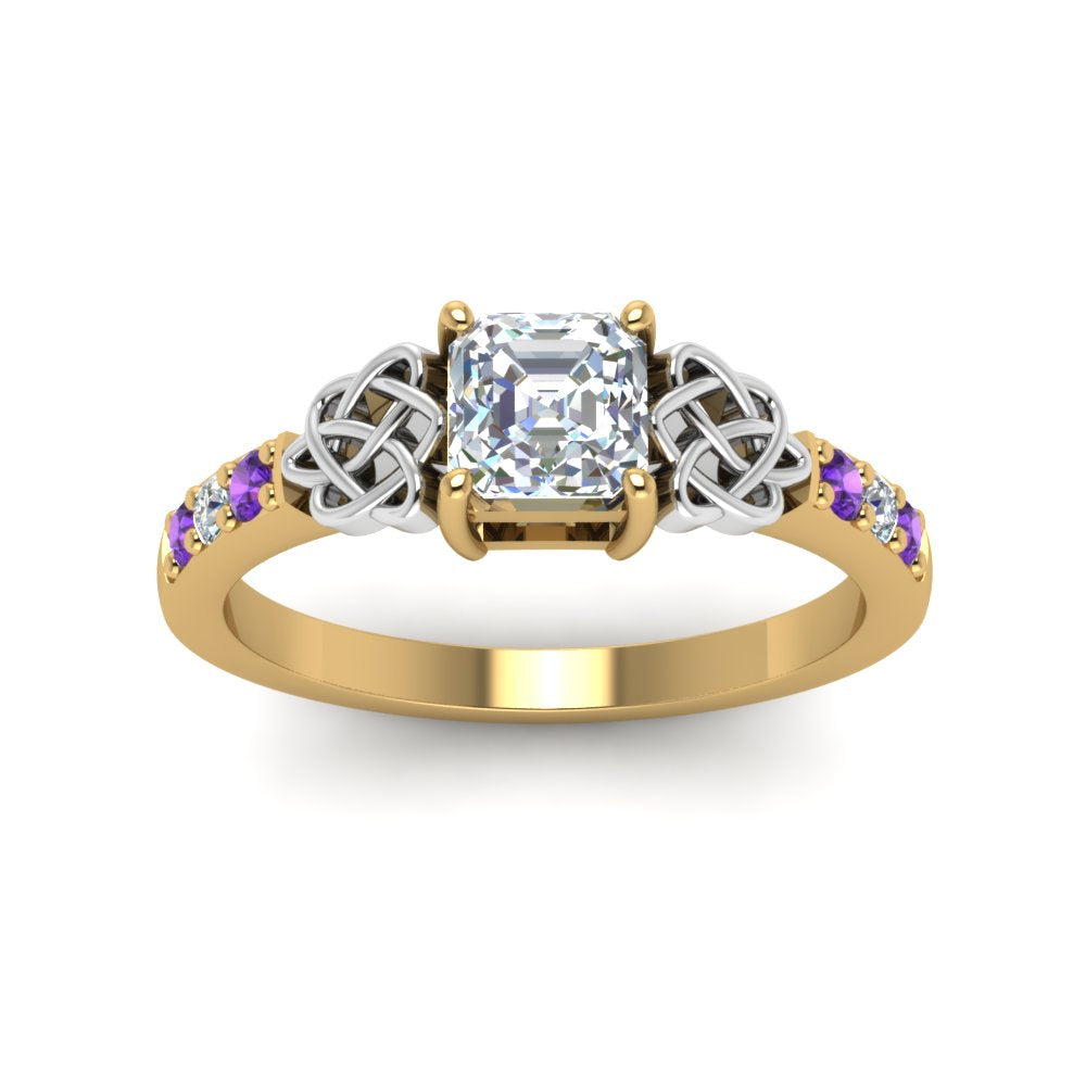 asscher-cut-celtic-diamond-ring-with-violac-topaz-in-14K-yellow-gold-FDENS2255ASRGVITOANGLE5-NL-YG