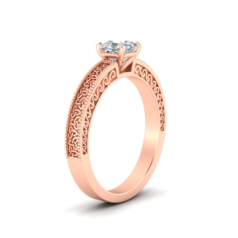 Celtic Engraved Solitaire Engagement Ring