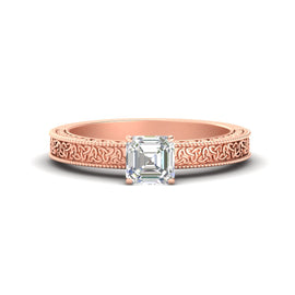 Celtic Engraved Solitaire Engagement Ring