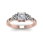 Load image into Gallery viewer, asscher-cut-celtic-ring-with-black-diamond-in-14K-rose-gold-FDENS2255ASRGBLACKANGLE5-NL-RG
