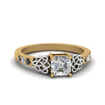 Load image into Gallery viewer, asscher-cut-celtic-ring-with-black-diamond-in-14K-yellow-gold-FDENS2255ASRGBLACK-NL-YG
