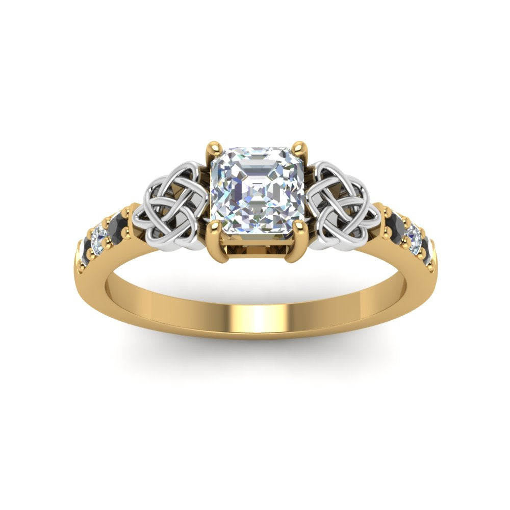 asscher-cut-celtic-ring-with-black-diamond-in-14K-yellow-gold-FDENS2255ASRGBLACKANGLE5-NL-YG