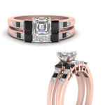 Load image into Gallery viewer, asscher-cut-channel-three-stone-diamond-engagement-ring-with-black-diamond-in-rose-gold-FDENS205ASGBLACK-NL-RG.jpg
