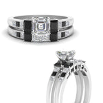 Load image into Gallery viewer, asscher-cut-channel-three-stone-diamond-engagement-ring-with-black-diamond-in-white-gold-FDENS205ASGBLACK-NL-WG.jpg
