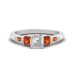 Load image into Gallery viewer, asscher-cut-channel-three-stone-diamond-engagement-ring-with-orange-sapphire-in-white-gold-FDENS205ASRGSAOR-NL-WG.jpg

