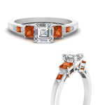 Load image into Gallery viewer, asscher-cut-channel-three-stone-diamond-engagement-ring-with-orange-sapphire-in-white-gold-FDENS205ASRGSAOR-NL-WG.jpg
