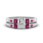 Load image into Gallery viewer, asscher-cut-channel-three-stone-diamond-engagement-ring-with-pink-sapphire-in-white-gold-FDENS205ASGSADRPI-NL-WG.jpg
