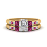 Load image into Gallery viewer, asscher-cut-channel-three-stone-diamond-engagement-ring-with-pink-sapphire-in-yellow-gold-FDENS205ASGSADRPI-NL-YG.jpg
