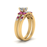 Load image into Gallery viewer, asscher-cut-channel-three-stone-diamond-engagement-ring-with-pink-sapphire-in-yellow-gold-FDENS205ASGSADRPI-NL-YG.jpg

