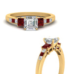 Load image into Gallery viewer, asscher-cut-channel-three-stone-diamond-engagement-ring-with-ruby-in-yellow-gold-FDENS205ASRGRUDR-NL-YG.jpg
