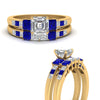 Load image into Gallery viewer, asscher-cut-channel-three-stone-diamond-engagement-ring-with-sapphire-in-yellow-gold-FDENS205ASGSABL-NL-YG.jpg