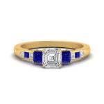 Load image into Gallery viewer, asscher-cut-channel-three-stone-diamond-engagement-ring-with-sapphire-in-yellow-gold-FDENS205ASRGSABL-NL-YG.jpg
