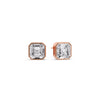 Load image into Gallery viewer, Asscher Diamond Bezel Stud Earring