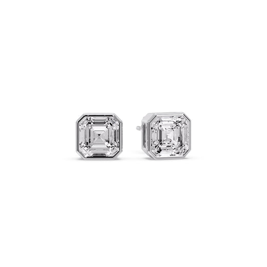 Asscher Diamond Bezel Stud Earring