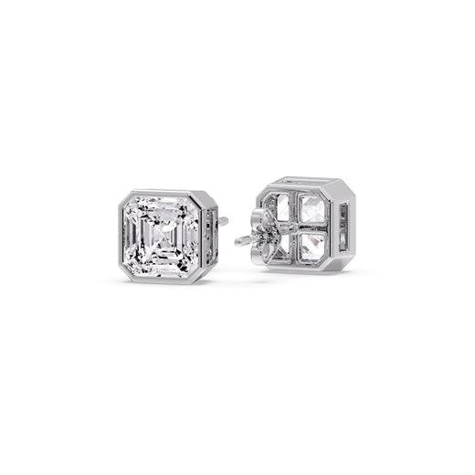 Asscher Diamond Bezel Stud Earring