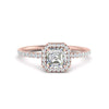 Load image into Gallery viewer, asscher-cut-diamond-halo-petite-engagement-ring-in-rose-gold-FD8523ASRANGLE3-NL-RG