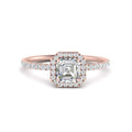 Thumbnail 1 - asscher-cut-diamond-halo-petite-engagement-ring-in-rose-gold-FD8523ASRANGLE3-NL-RG