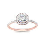 Load image into Gallery viewer, asscher-cut-diamond-halo-petite-engagement-ring-in-rose-gold-FD8523ASRANGLE3-NL-RG
