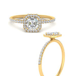 Load image into Gallery viewer, asscher-cut-diamond-halo-petite-engagement-ring-in-yellow-gold-FD8523ASRANGLE3-NL-YG
