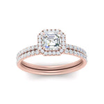 Load image into Gallery viewer, asscher-cut-diamond-halo-wedding-ring-set-in-rose-gold-FD8523AS-NL-RG