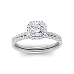 Load image into Gallery viewer, asscher-cut-diamond-halo-wedding-ring-set-in-white-gold-FD8523AS-NL-WG
