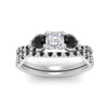 Load image into Gallery viewer, asscher-cut-diamond-twisted-floral-prong-black-diamond-wedding-set-white-gold-FD10257ASGBLACK-ANGLE5-NL-WG_dae00c42-17ba-4aff-b9e2-983fd685ae9b?v=1756360098