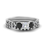 Load image into Gallery viewer, asscher-cut-diamond-twisted-floral-prong-black-diamond-wedding-set-white-gold-FD10257ASGBLACK-NL-WG?v=1756359941
