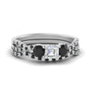 Load image into Gallery viewer, asscher-cut-diamond-twisted-floral-prong-black-diamond-wedding-set-white-gold-FD10257ASGBLACK-NL-WG_1a215b6c-0a16-440f-baa5-2fec8c131150?v=1756360097