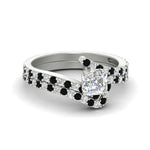 Load image into Gallery viewer, asscher-cut-diamond-wedding-ring-set-with-black-diamond-in-FDENS3007ASGBLACK-NL-WG
