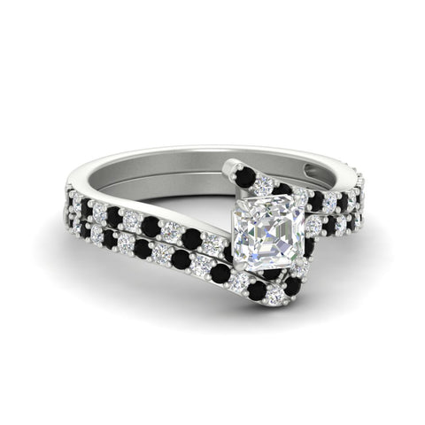 asscher-cut-diamond-wedding-ring-set-with-black-diamond-in-FDENS3007ASGBLACK-NL-WG